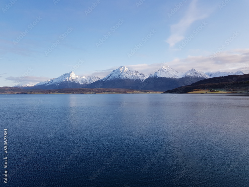the famous seven sisters mountain range in nordland, northern Norway the famous seven sisters mountain range in nordland, northern Norway