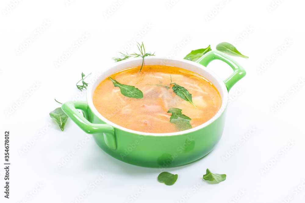 spring soup with vermicelli, vegetables and herbs spring soup with vermicelli, vegetables and herbs