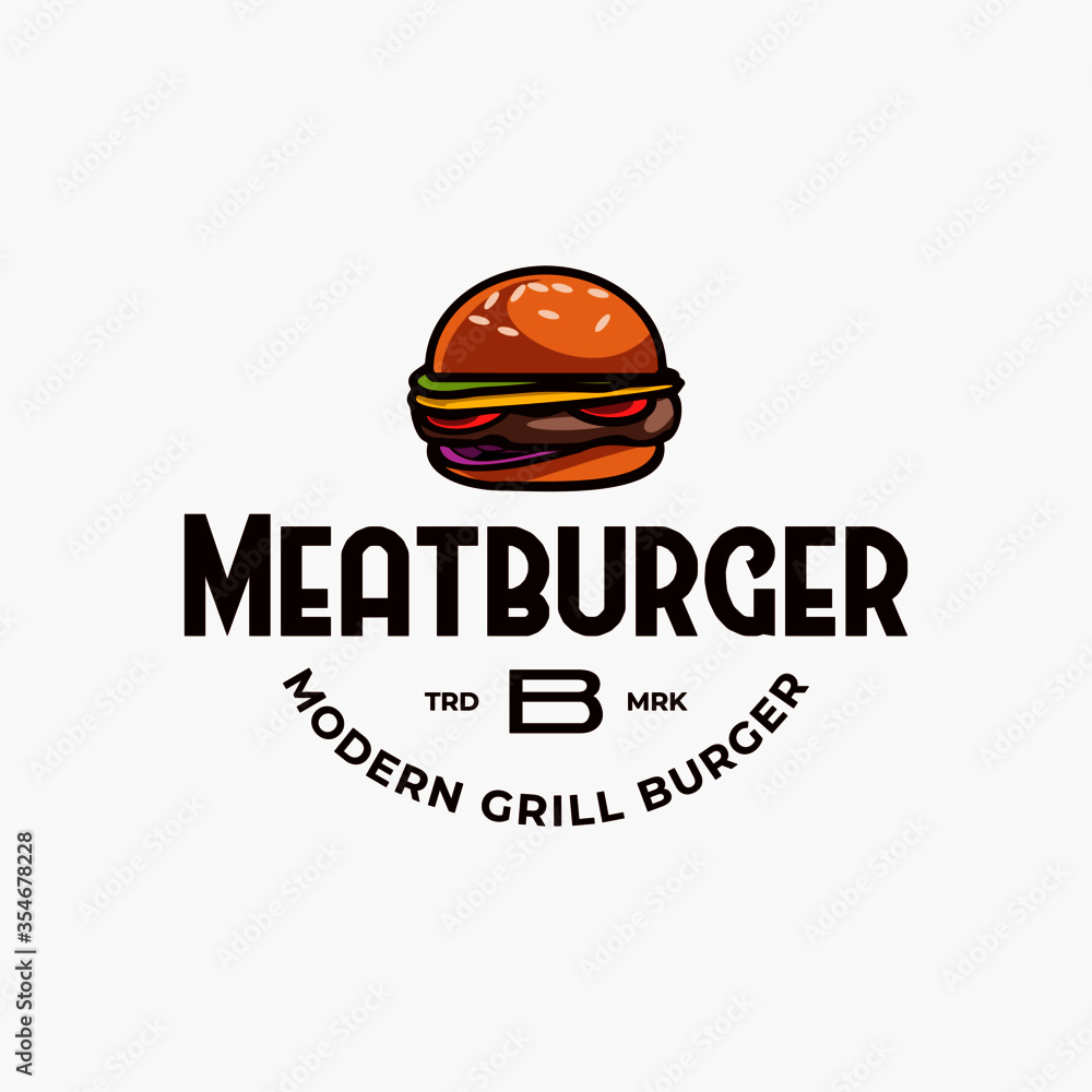 classic burger logo in hipster style