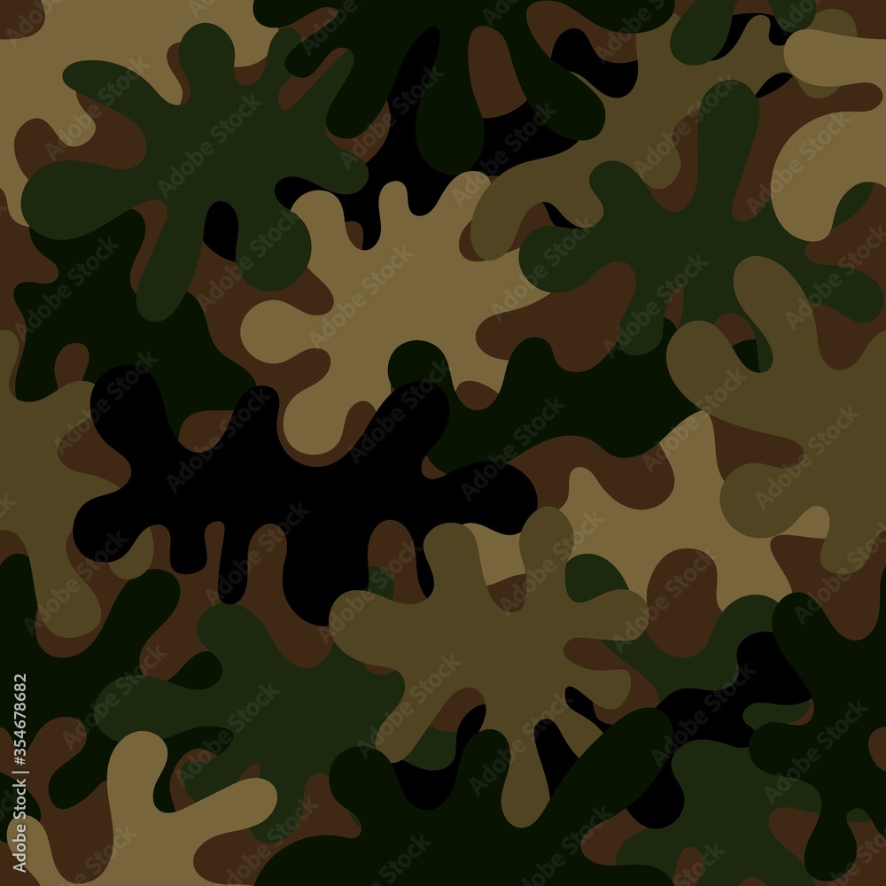 Fototapeta premium Camouflage seamless pattern background masking camo repeat print