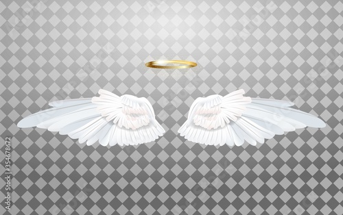 An illustration of angel wings isolated on a transparent background.