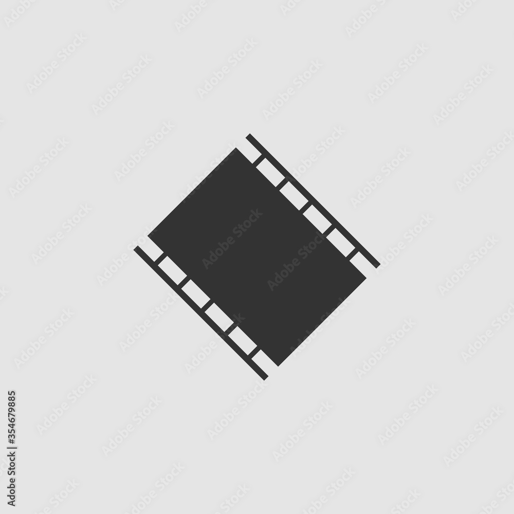 Fototapeta premium Film reel icon flat.