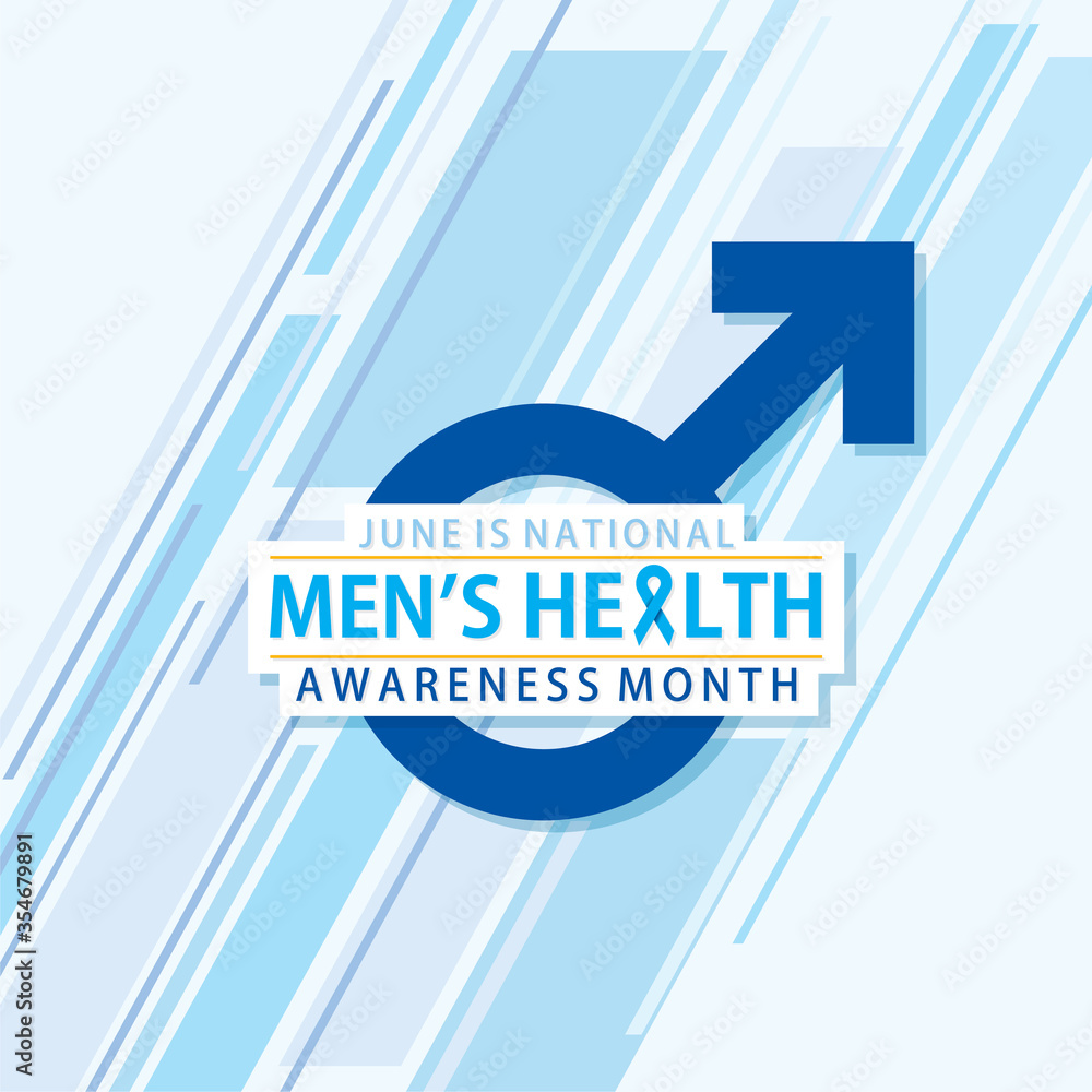 national men's health awareness month celebrate in june - obrazy, fototapety, plakaty 