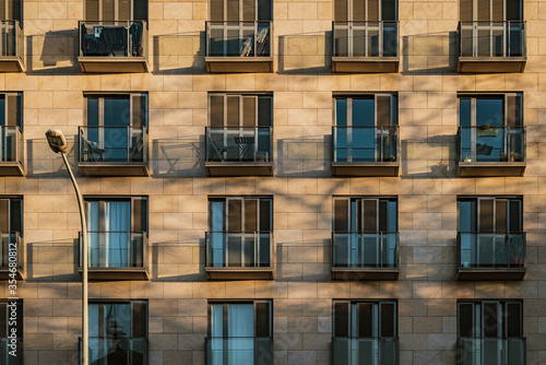 Shadows of modern balconies