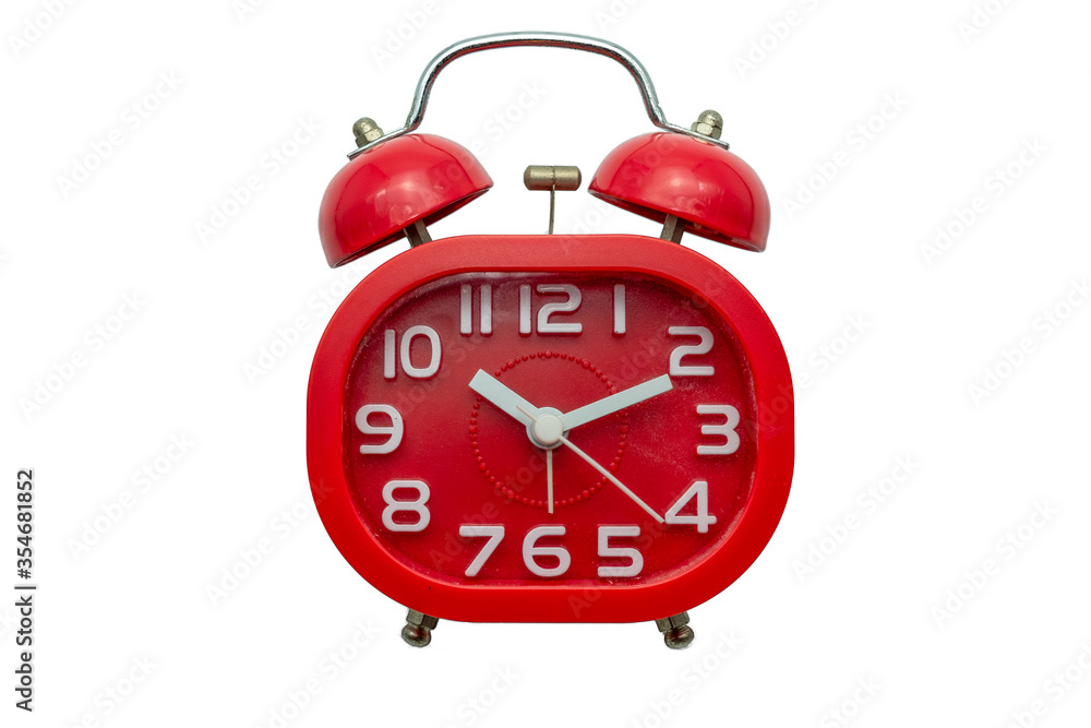 Red alarm clock isolated on white blackground Red alarm clock isolated on white blackground