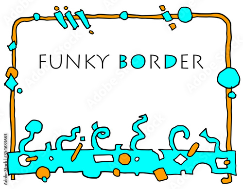 A funky, grungy hand drawn border.  Isolated on white with plenty of room for your message.