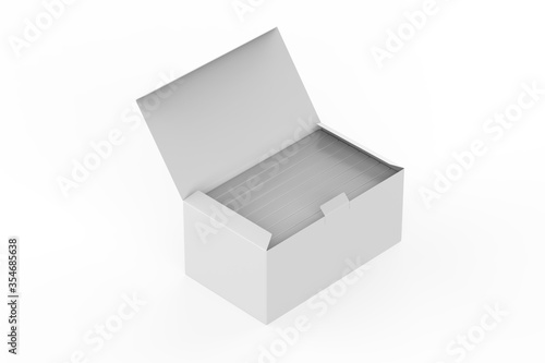 small Medical Face Masks boxes in side the big box. 3d illustration