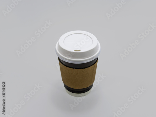 Black paper cup on white background.Paper coffee cups isolated on white.Take-out coffee in thermo cup. Isolated on a white.High resolution photo.