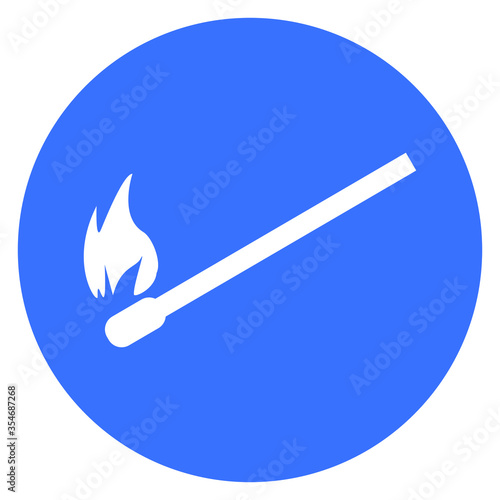 Lucifer match icon, symbol, blue, Vector