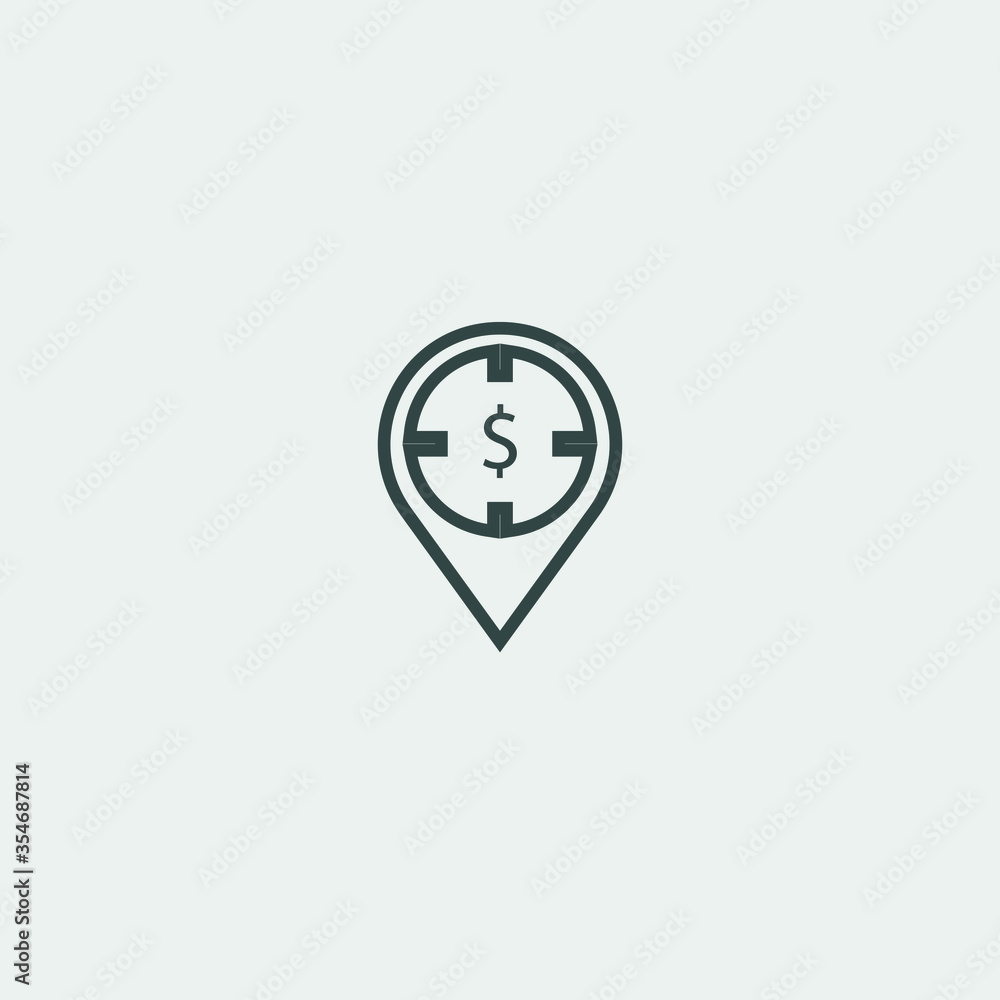 Bank location vector icon illustration sign Bank location vector icon illustration sign