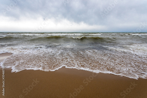 tide waves on a summer beach