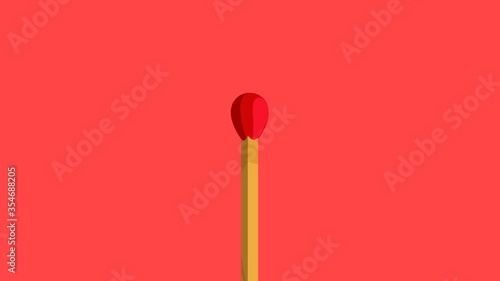 match on a red background