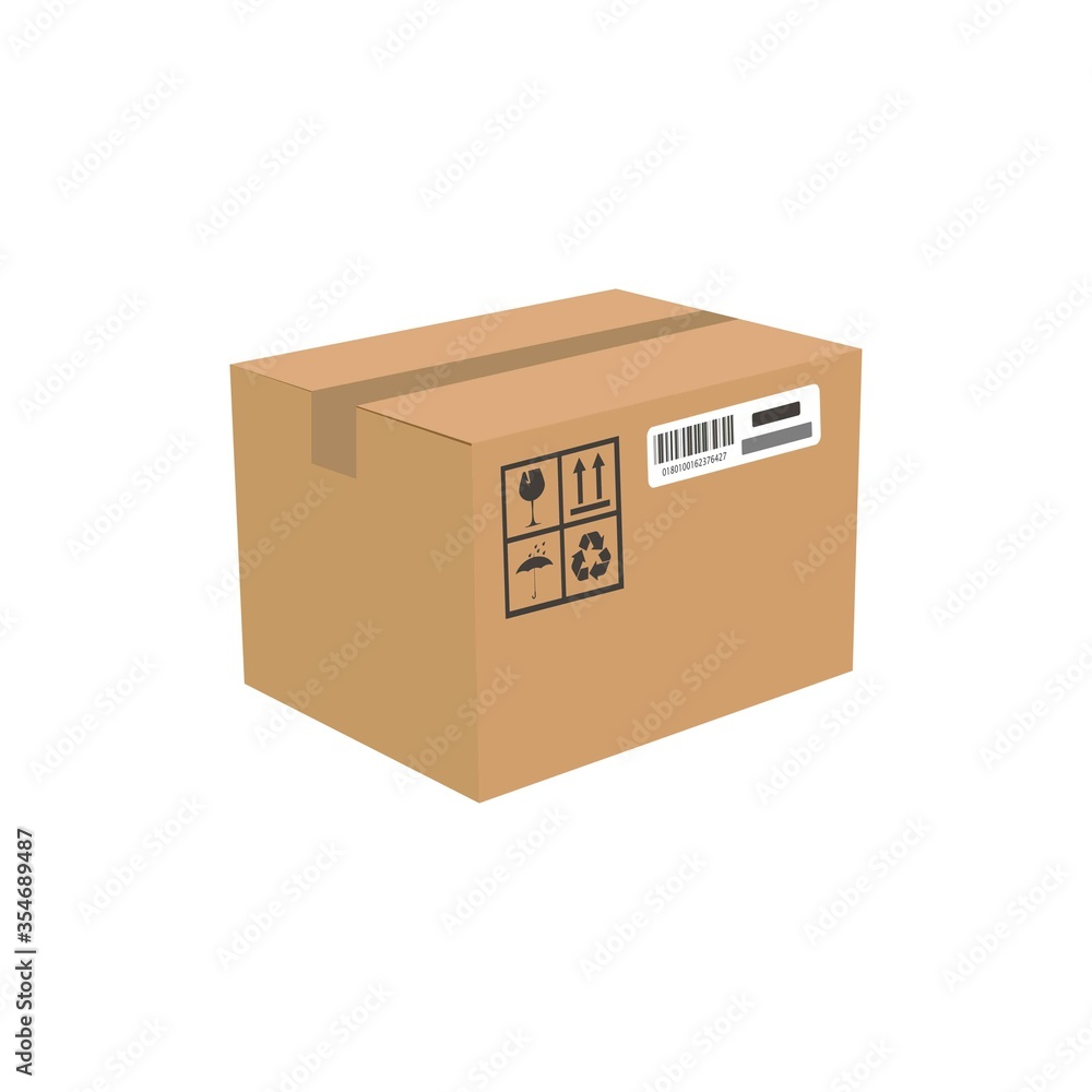 Parcel icon, box on a white background, vector illustration. Parcel icon, box on a white background, vector illustration.