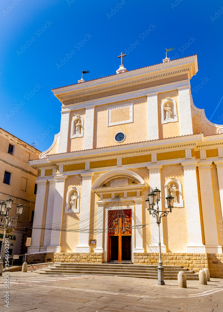 Obraz premium Main church of La Maddalena (Olbia-Tempio, Sardinia, Italy).