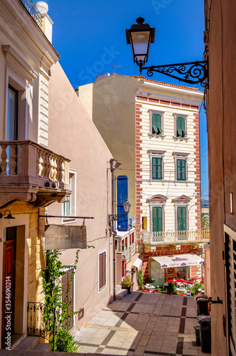 Alley of La Maddalena  Olbia-Tempio  Sardinia  Italy .