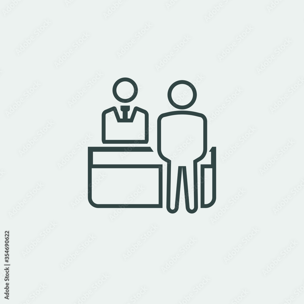 Receptionist vector icon illustration sign Receptionist vector icon illustration sign