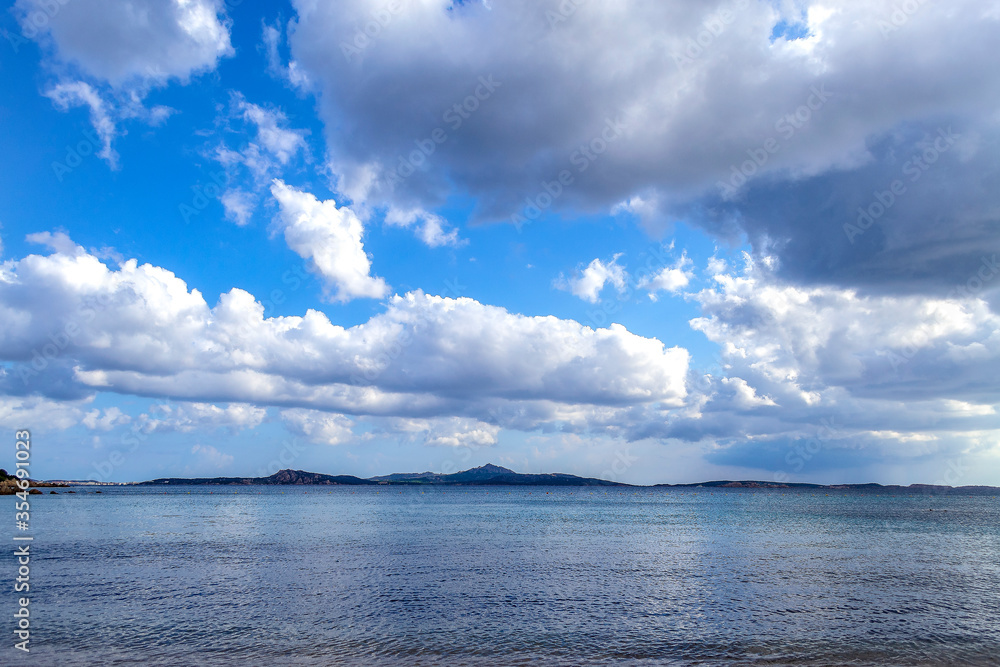 Clouds on the sea near Palau (Olbia-Tempio, Sardinia, Italy).