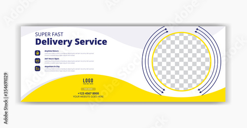 Super fast delivery service social media instagram post facebook cover page timeline web ad banner template design