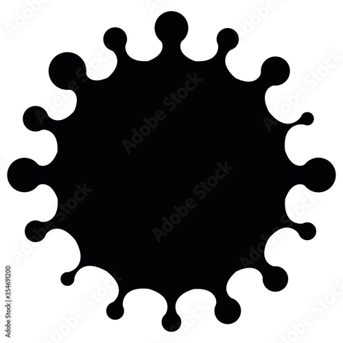 Virus sign. Symbol of coronavirus and COVID-19 desease. Simple flat black vector icon