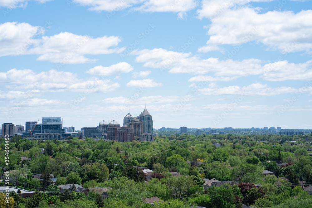 View in North York on a sunny day in Ontario Canada