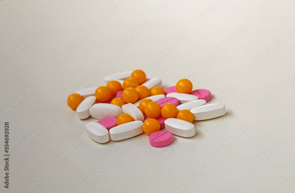 pills on a white pills on a white