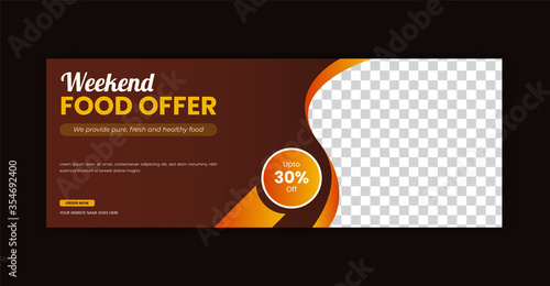 Restaurant food sale offer social media post facebook cover page timeline web ad banner template design
