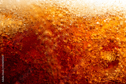 Design element. Beer bubbles macro  Cola close-up 