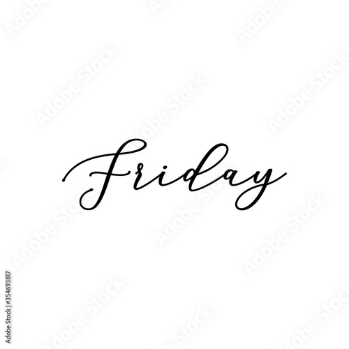 Friday. Calligraphy card, banner or poster graphic design handwritten lettering vector element.