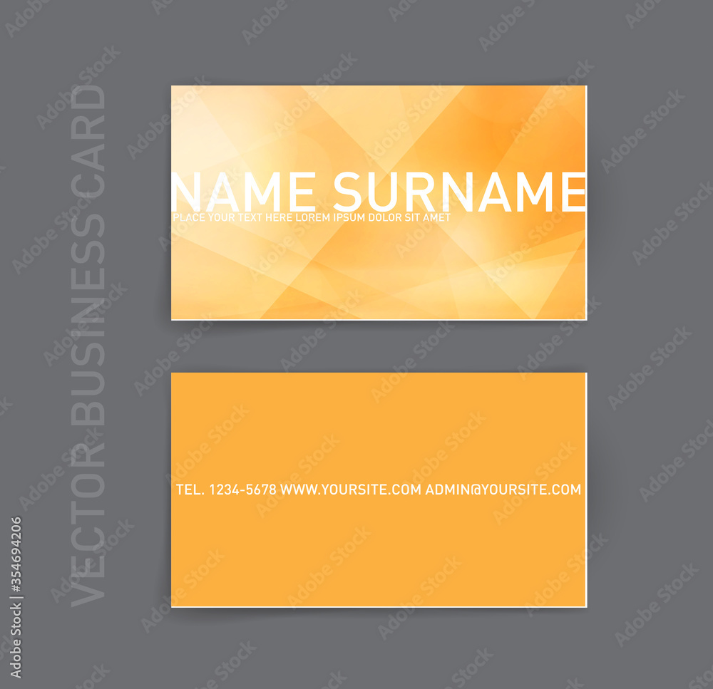 Fototapeta premium Vector business card template with geometric background