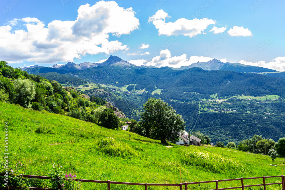 Landscape in Torgnon (Valtournenche, Aosta, Italy).