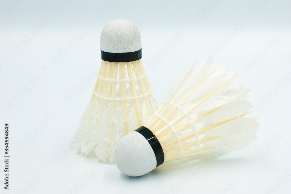 Shuttlecock on a white background