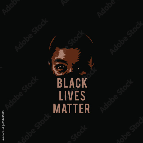 Vector illustration of black lives matter, isolated on black background