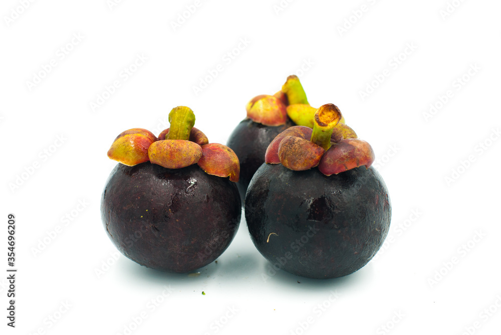 mangosteen fruits on a white background mangosteen fruits on a white background