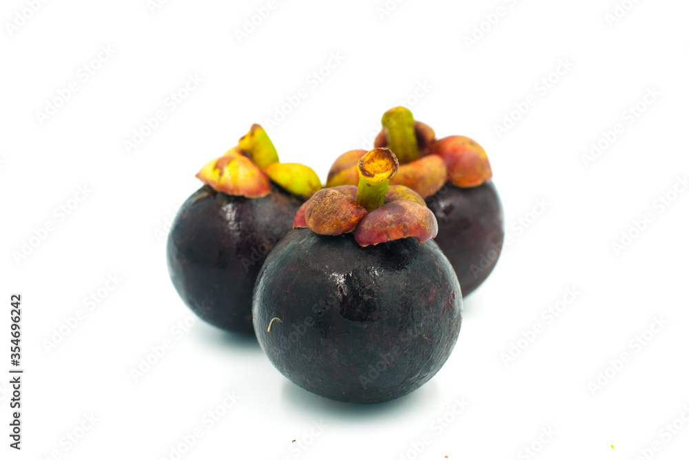 mangosteen fruits on a white background mangosteen fruits on a white background