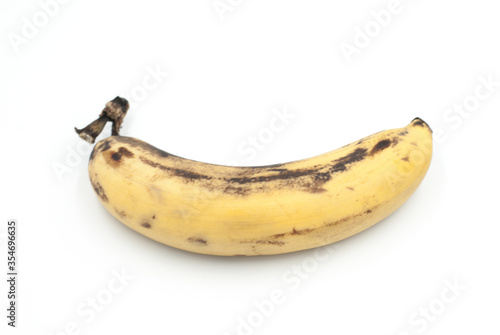 Ripe bananas on a white background