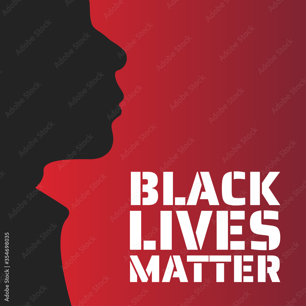 Black Lives Matter concept. Template for background, banner, poster with text inscription. Vector EPS10 illustration.