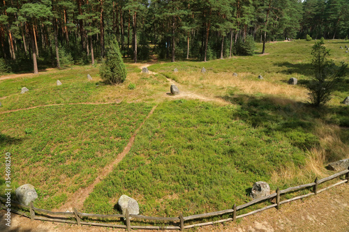 Stone circles near Odry village in Bory Tucholskie National Park, Poland photo