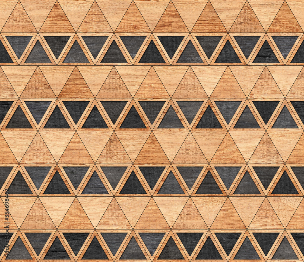 Seamless wooden wall with triangle pattern. Wood texture background. Seamless wooden wall with triangle pattern. Wood texture background.