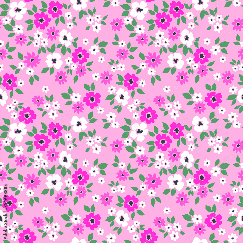 Elegant floral pattern in small white and pink flowers. Liberty style. Floral seamless background for fashion prints. Ditsy print. Seamless vector texture. Spring bouquet. Elegant floral pattern in small white and pink flowers. Liberty style. Floral seamless background for fashion prints. Ditsy print. Seamless vector texture. Spring bouquet.