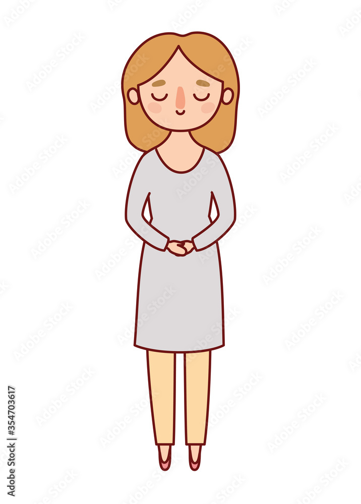Avatar woman cartoon with blond hair vector design Avatar woman cartoon with blond hair vector design