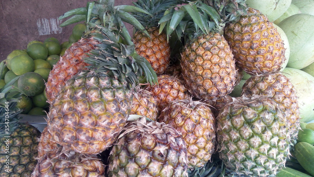 pineapple in the market pineapple in the market