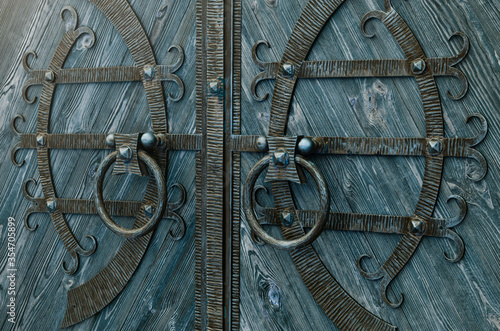 Forged round door handles in retro style