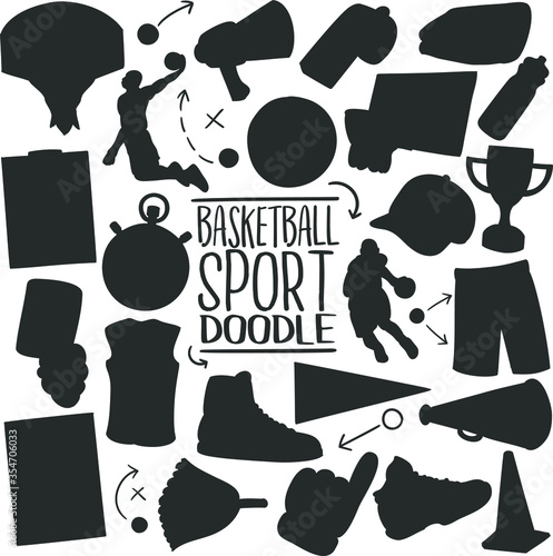 Basketball Silhouette Clip Art Vector Icons
