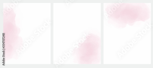 Delicate Abstract Geometric Vector Layouts. Pink Blurred Painted Stain on a White Background. Pastel Pink Cloudy Sky Vector Design. Blanks without Text. 
