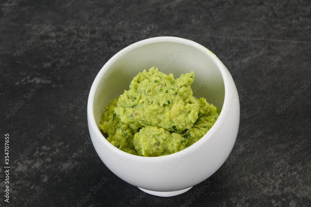 Avocado guacamole sauce with chili pepper Avocado guacamole sauce with chili pepper