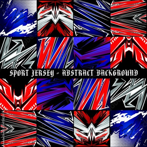 set of abstract jersey pattern background
