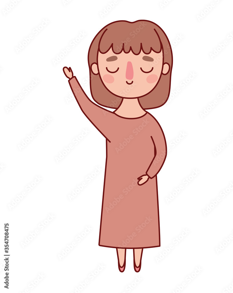Avatar woman cartoon with brown hair vector design Avatar woman cartoon with brown hair vector design