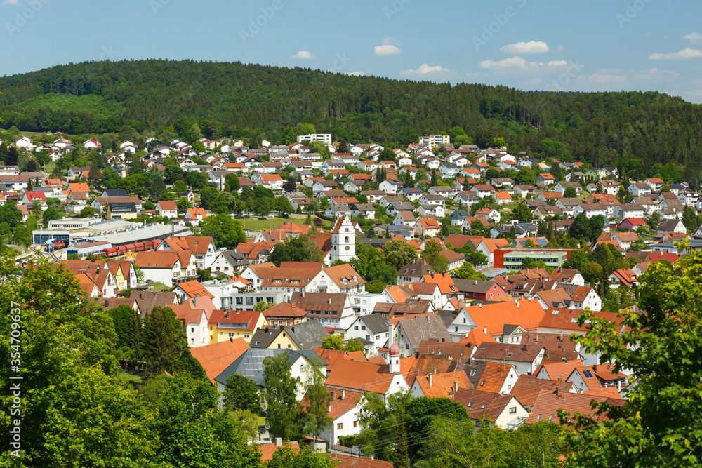 Ausblick auf Stadt Gammertingen auf der Schwäbichen Alb