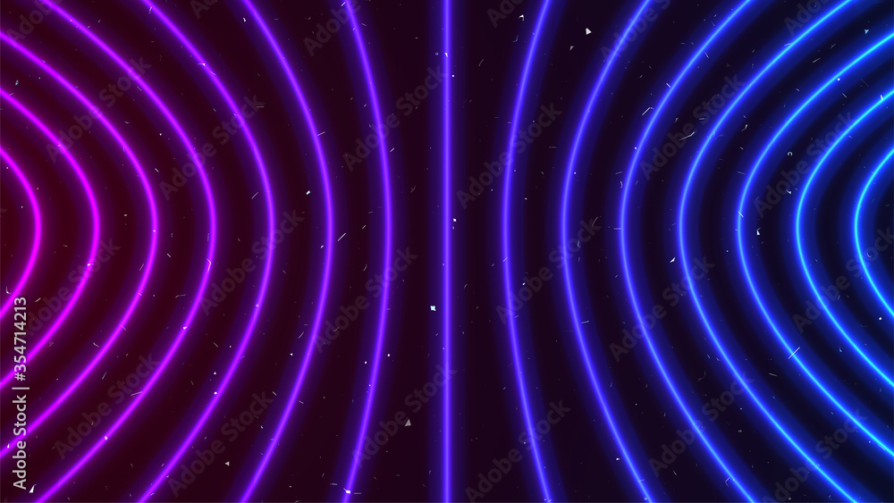Cyberpunk neon background. Dark backdrop. Multiple neon lights. Pink and blue colors. Many fluorescent tubes. Retro futuristic design template. Retrowave 80 s style. Stock vector illustration Cyberpunk neon background. Dark backdrop. Multiple neon lights. Pink and blue colors. Many fluorescent tubes. Retro futuristic design template. Retrowave 80 s style. Stock vector illustration