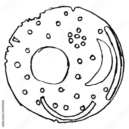 Nebra sky disk. Ancient artifact from Germany. Bronze Age Unetice culture. Hand drawn doodle sketch. Black and white linear silhouette. Isolated vector illustration. 
